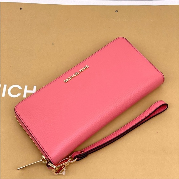 Michael Kors Large Continental Wallet Wristlet Tea Rose - Picture 5 of 10